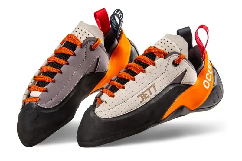 Ocun Jett LU Unisex Climbing Shoe in Grey/Orange -4