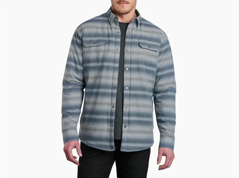 Kuhl Joyrydr Men's Fleece Lined Shirt Jacket in Mirage Lake Blue