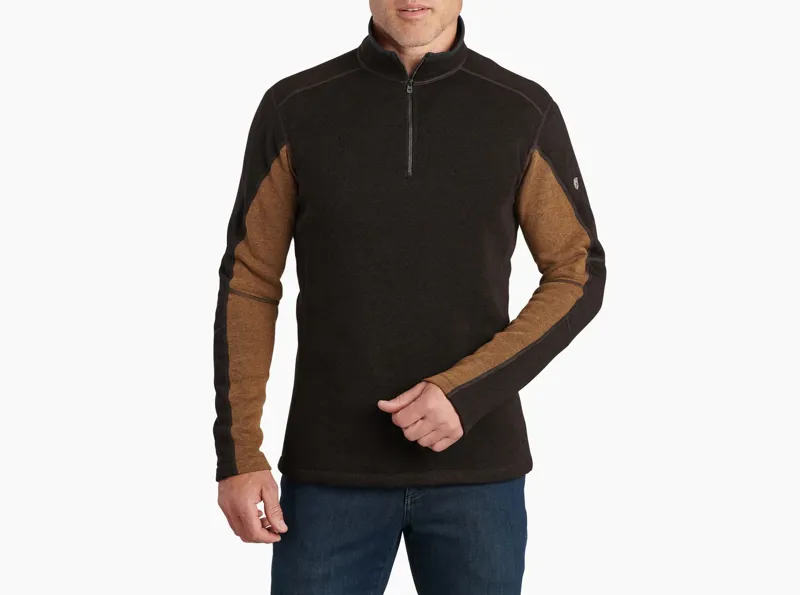 Kuhl Revel 1/4 Zip Men's Fleece in Charcaol/Teak