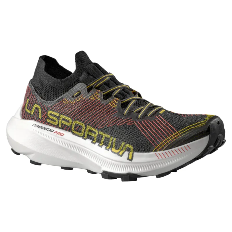 La Sportiva Prodigio Pro Men's Trail Running Shoe in Black/Yellow-3