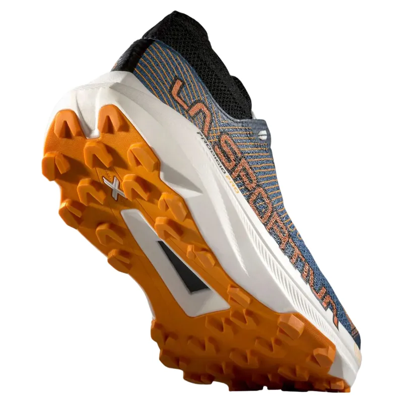 La Sportiva Prodigio Pro Men's Trail Running Shoe in Hurriacane/Apricot-4