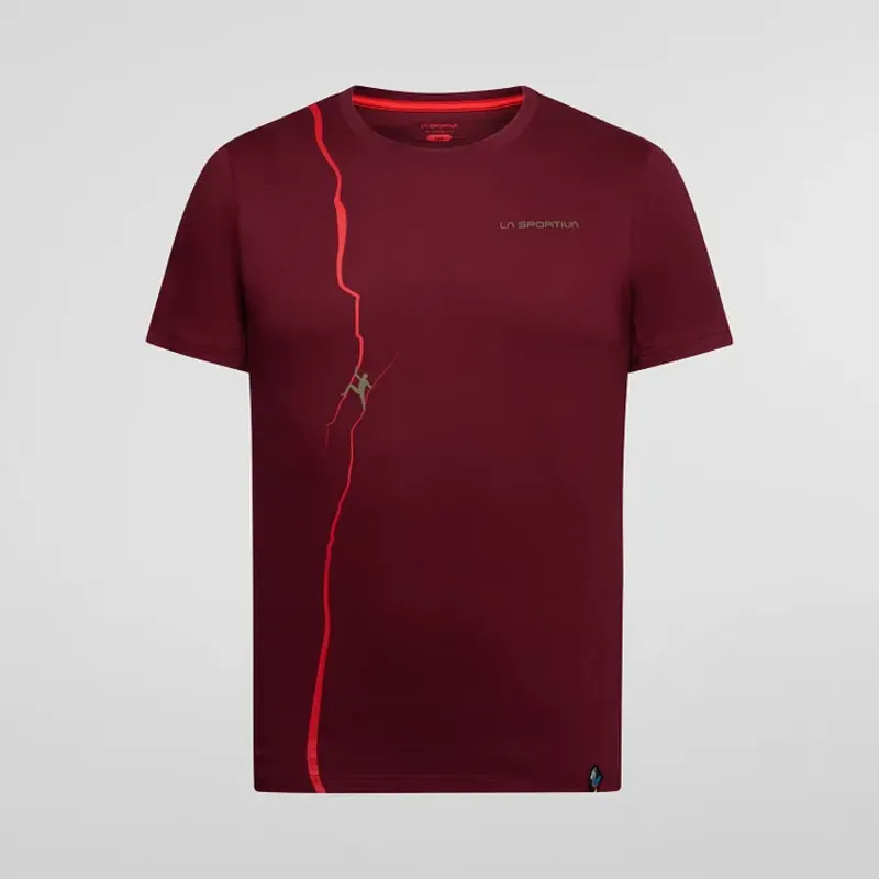 La Sportiva Route Men's T-Shirt in Redwood/Mountain Red