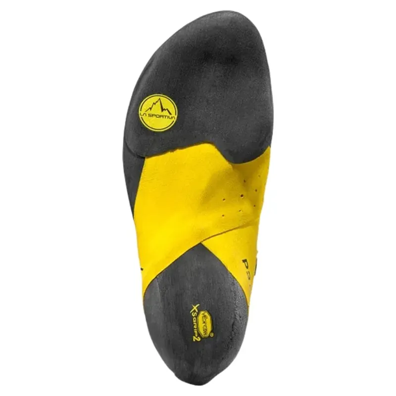 La Sportiva Solution Comp JR Kids Climbing Shoe in Black/Yellow-2