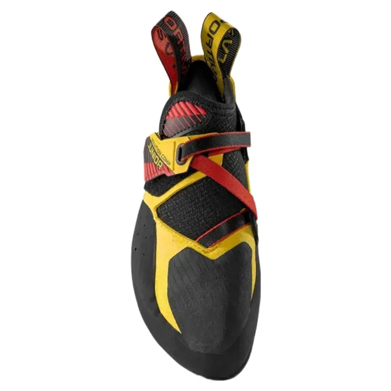 La Sportiva Solution Comp JR Kids Climbing Shoe in Black/Yellow-1