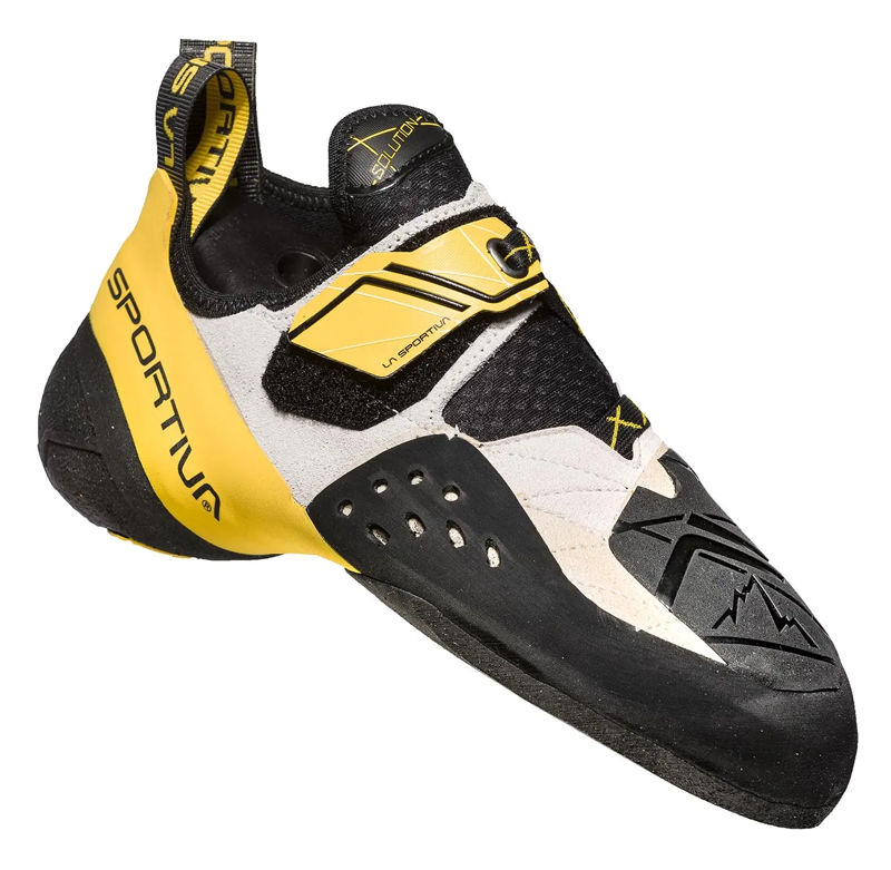 La Sportiva Solution Men's Climbing Shoe in White/Yellow-6