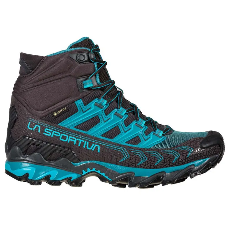 La Sportiva Ultra Raptor II Mid GTX Women's Fast Hike Boot in Carbon/Topaz
