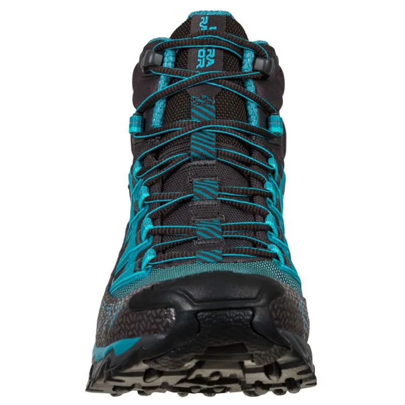 La Sportiva Ultra Raptor II Mid GTX Women's Fast Hike Boot in Carbon/Topaz-5