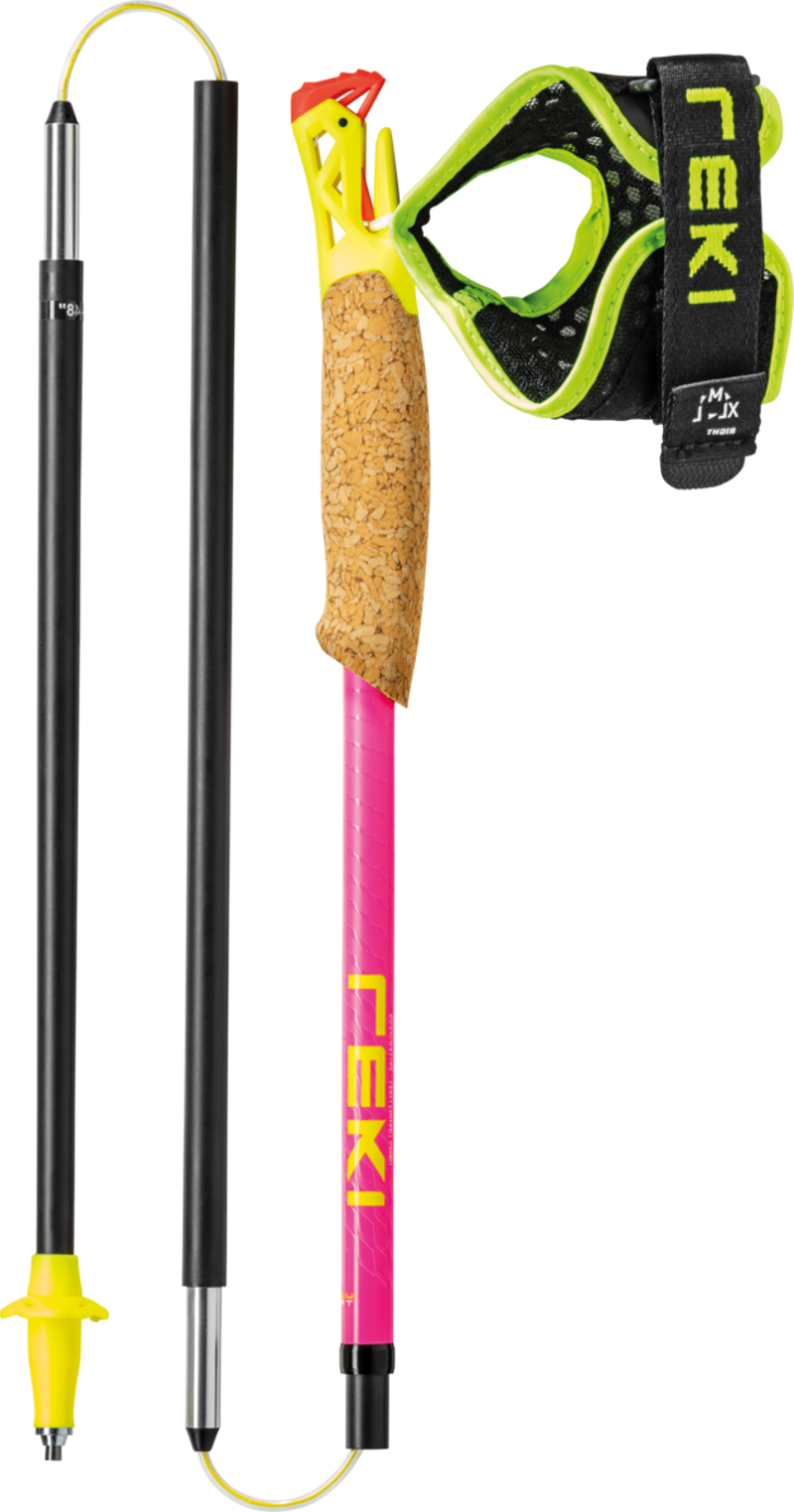 Leki Ultratrail FX.One Superlite Running Poles in Neon Pink/Neon Yellow/Natural Carbon-1
