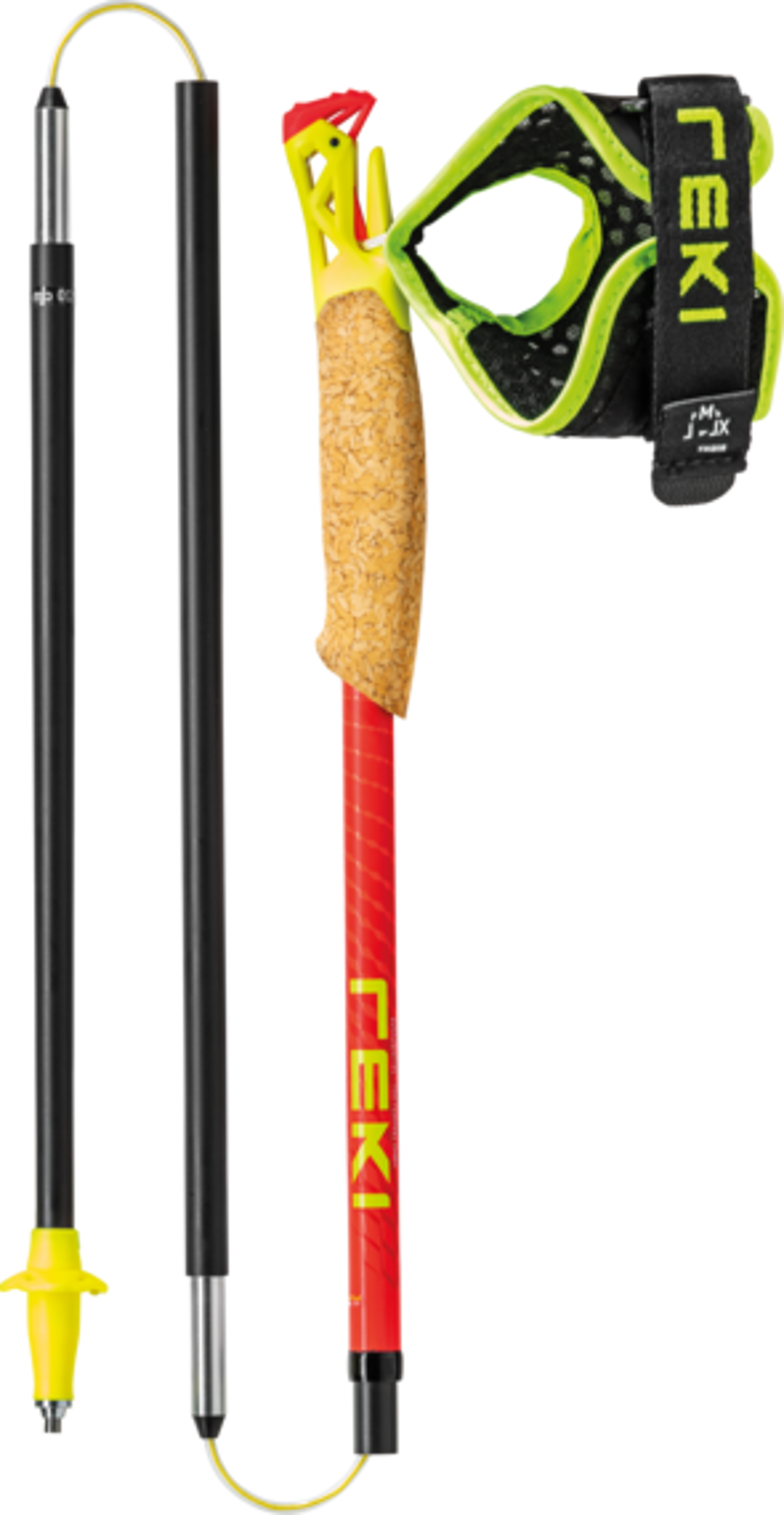 Leki Ultratrail FX.One Superlite Running Poles in Bright Red/Neon Yellow/Natural Carbon-1