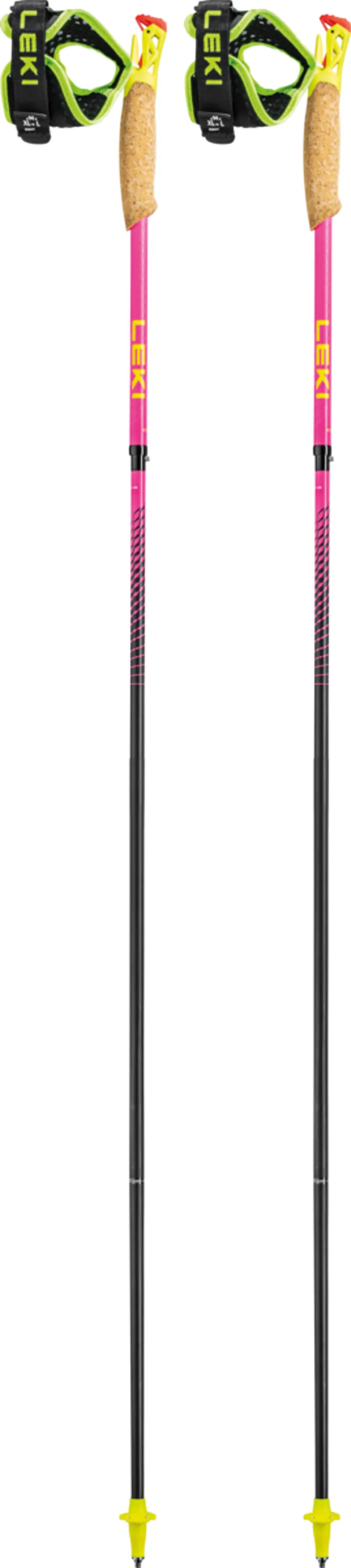 Leki Ultratrail FX.One Superlite Running Poles in Neon Pink/Neon Yellow/Natural Carbon
