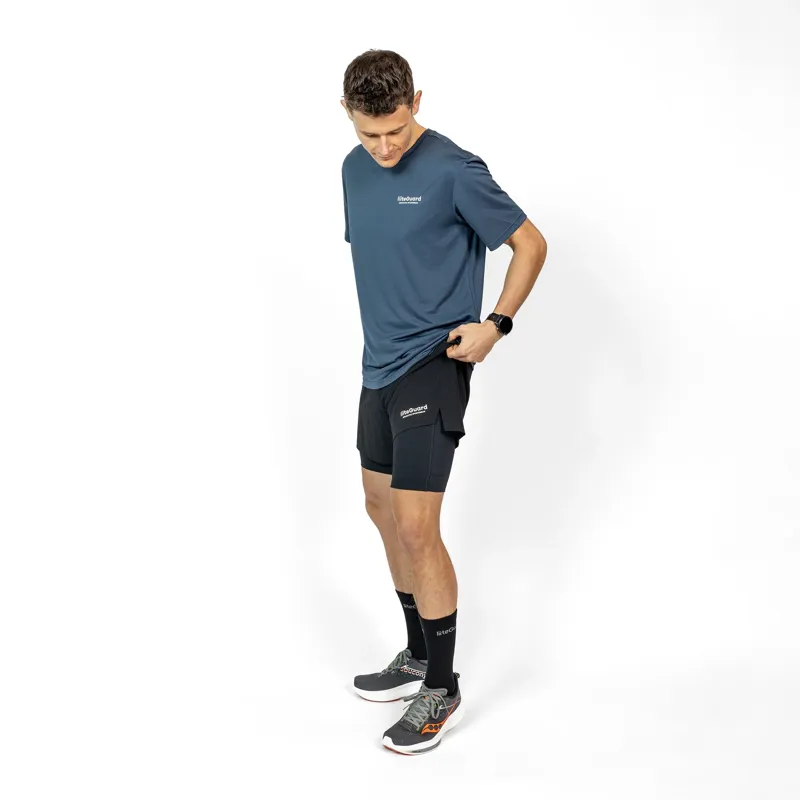 Liiteguard Glu-Tech Running 2in1 Men's Short in Black-1