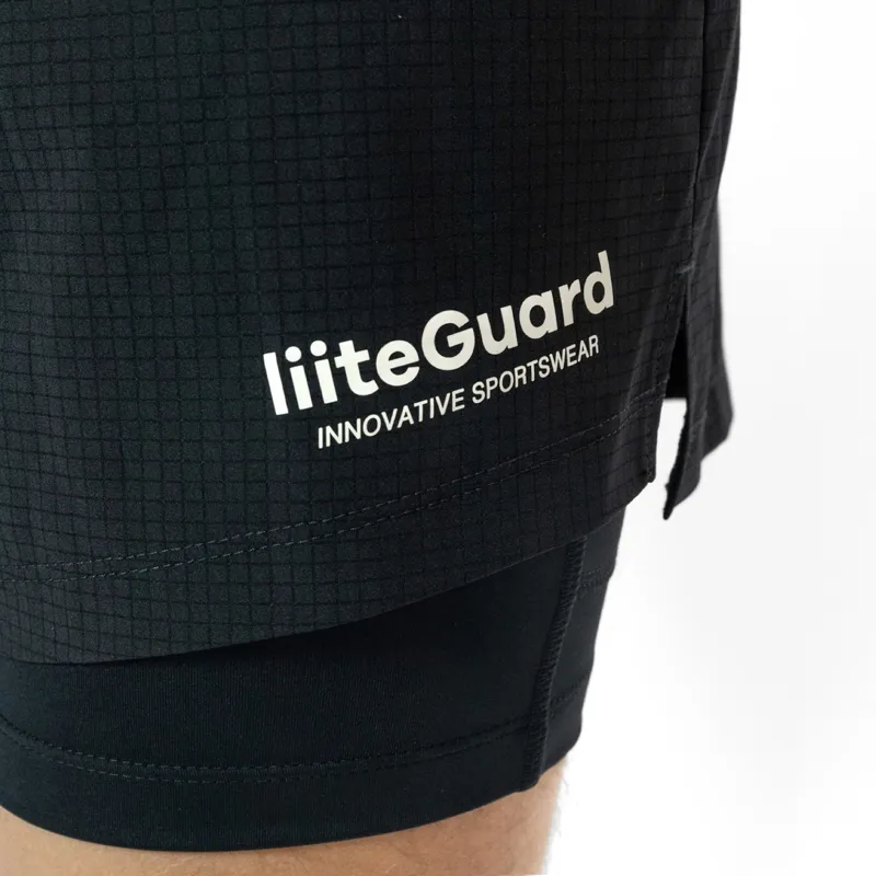 Liiteguard Glu-Tech Running 2in1 Men's Short in Black-5