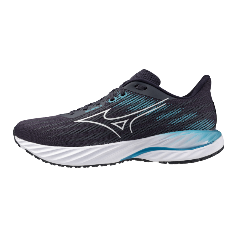 Mizuno Wave Inspire 21 Men's Road Running Shoe in Odyssey Gray/White/Capri Breez-3