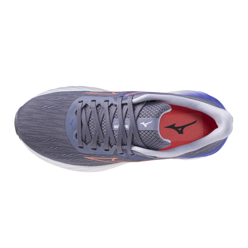 Mizuno Wave Inspire 21 Women's Road Running Shoe in Blue Granite/Strike Coral/Iris-1