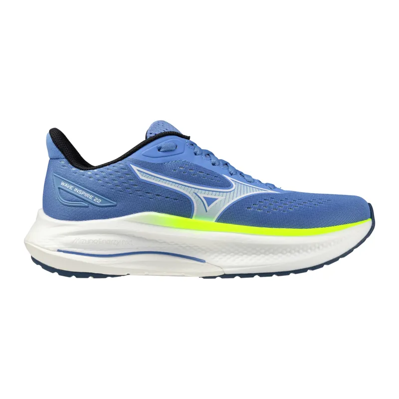 Mizuno Wave Inspire 22 Womens Running Shoes in Ultramarine/White/Yellow