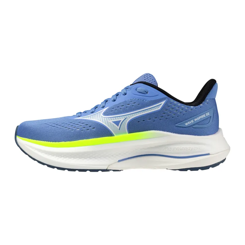 Mizuno Wave Inspire 22 Womens Running Shoes in Ultramarine/White/Yellow-3