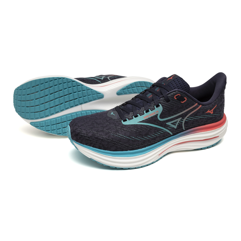 Mizuno Wave Rider 29 Men's Road Running Shoe in Odyssey Gray/Capri Breeze/Caly-5