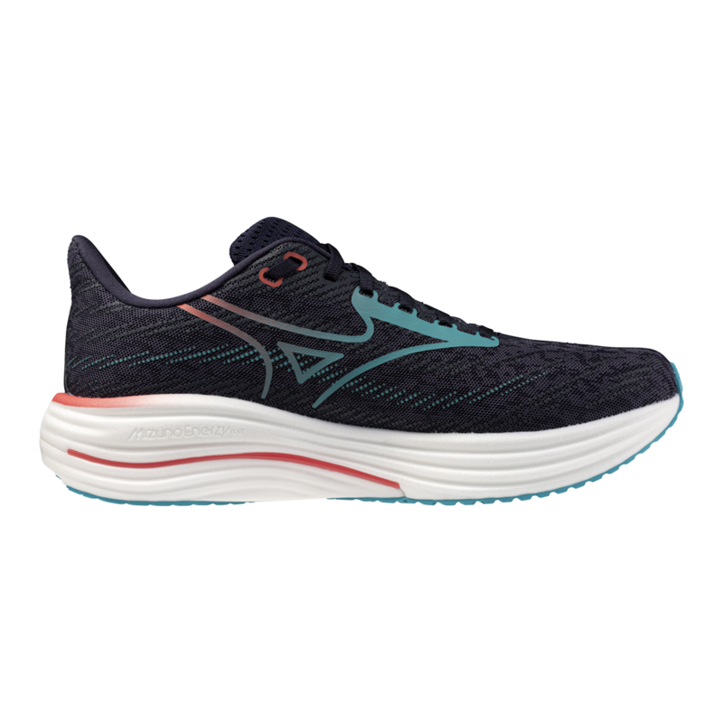 Mizuno Wave Rider 29 Women's Road Running Shoes in Odyssey Gray/Iris Bloom/Calypso Coral