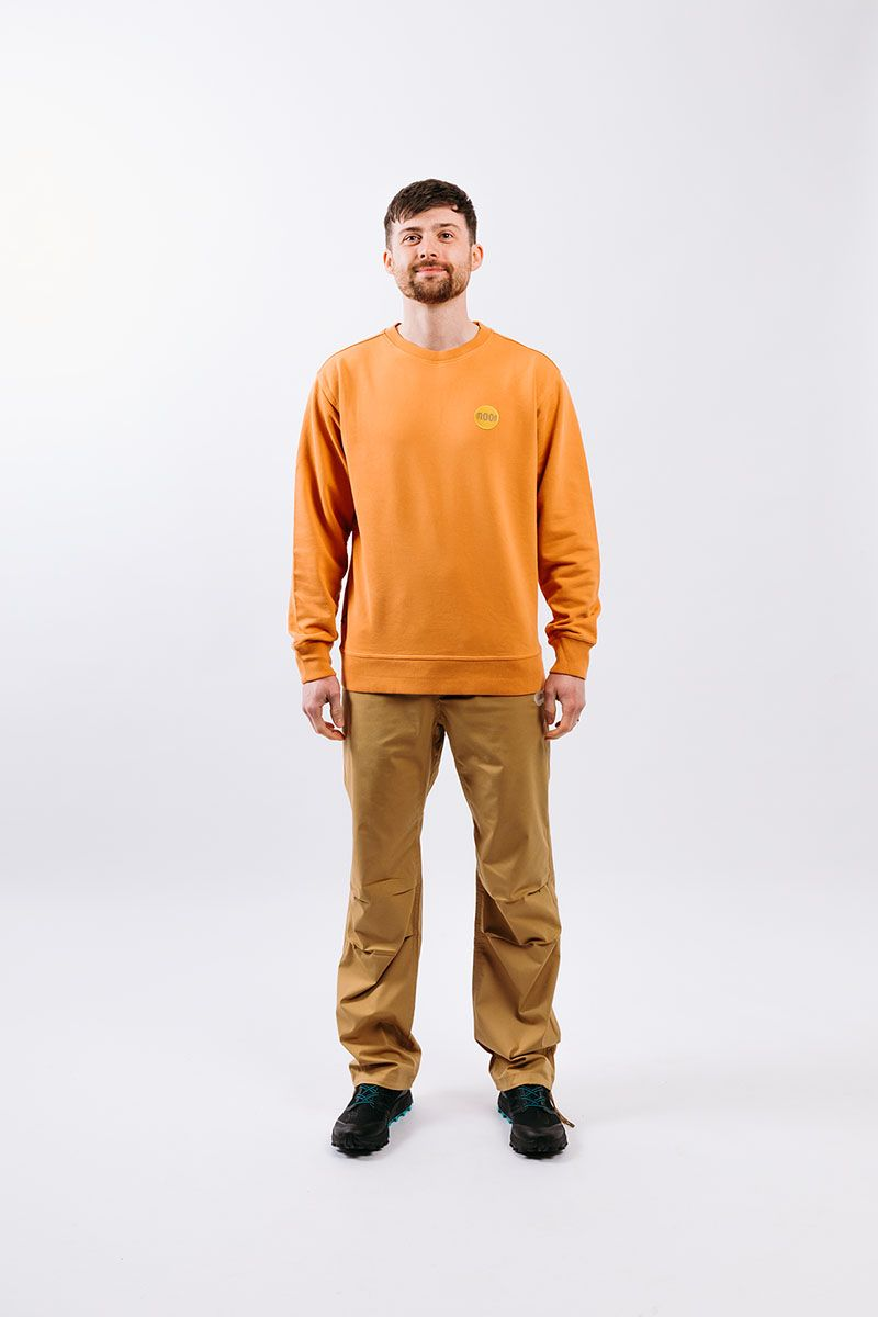 Moon Crew Neck Sweat Men's Climbing Top in Eco Orange-1