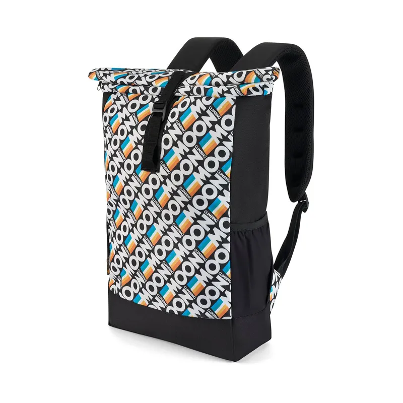 Moon Roll Top Back Pack in Retro Stripe Black