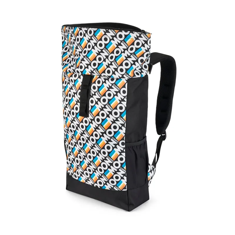 Moon Roll Top Back Pack in Retro Stripe Black-1