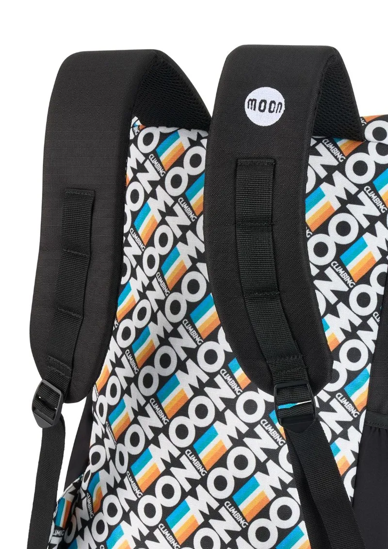 Moon Roll Top Back Pack in Retro Stripe Black-3