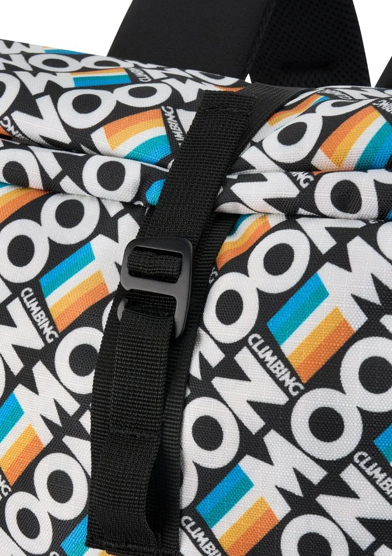 Moon Roll Top Back Pack in Retro Stripe Black-5