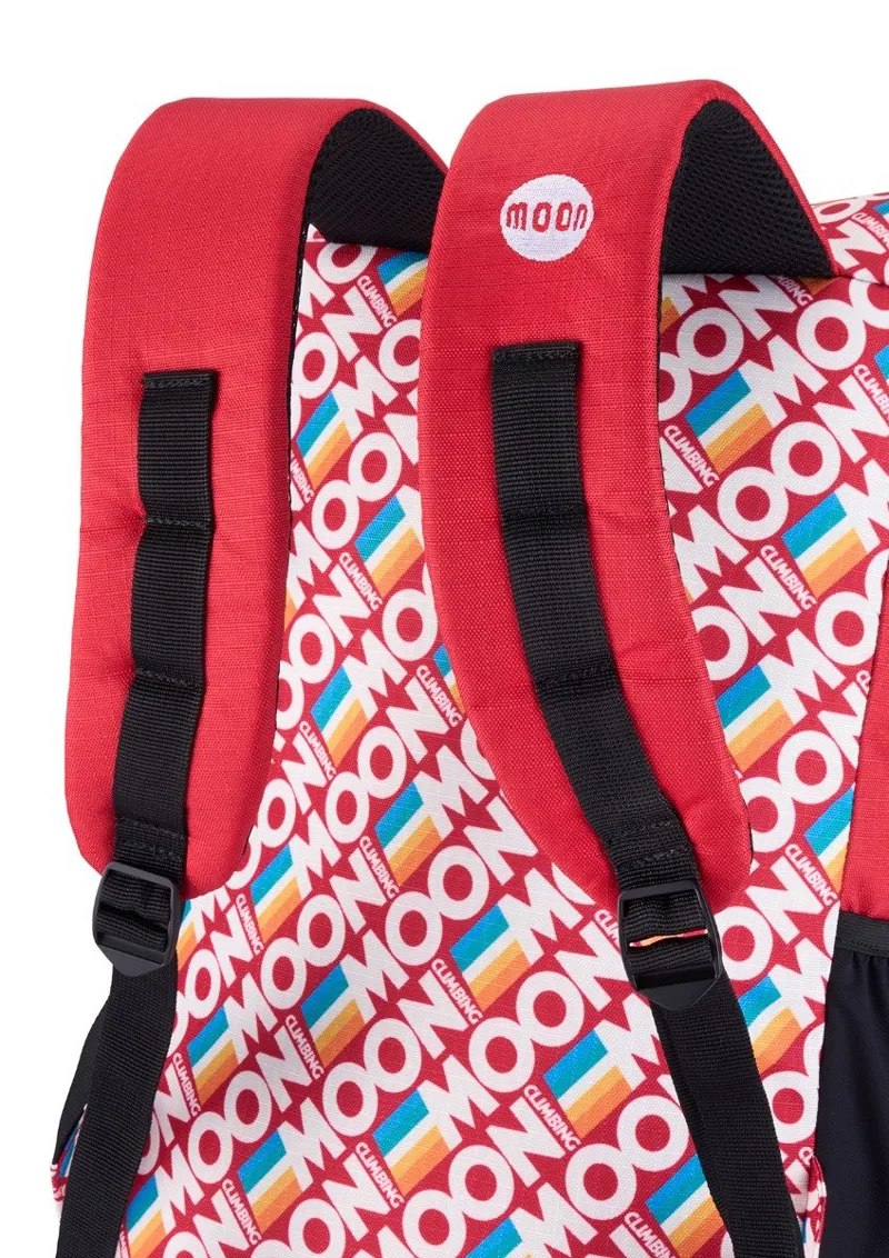 Moon Roll Top Back Pack in Retro Stripe True Red-3