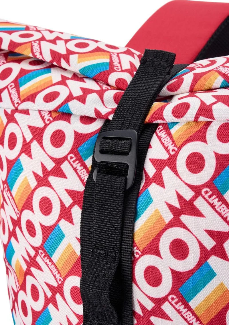 Moon Roll Top Back Pack in Retro Stripe True Red-5