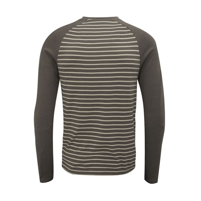 Moon Striped Long Sleeve Men's Climbing Top in Dirt/Pale Sand-4