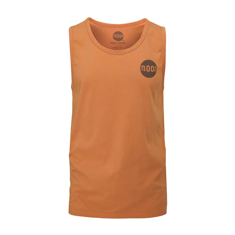 Moon Train Hard Climb Harder Men's Vest in Eco Orange