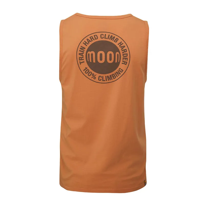Moon Train Hard Climb Harder Men's Vest in Eco Orange-1