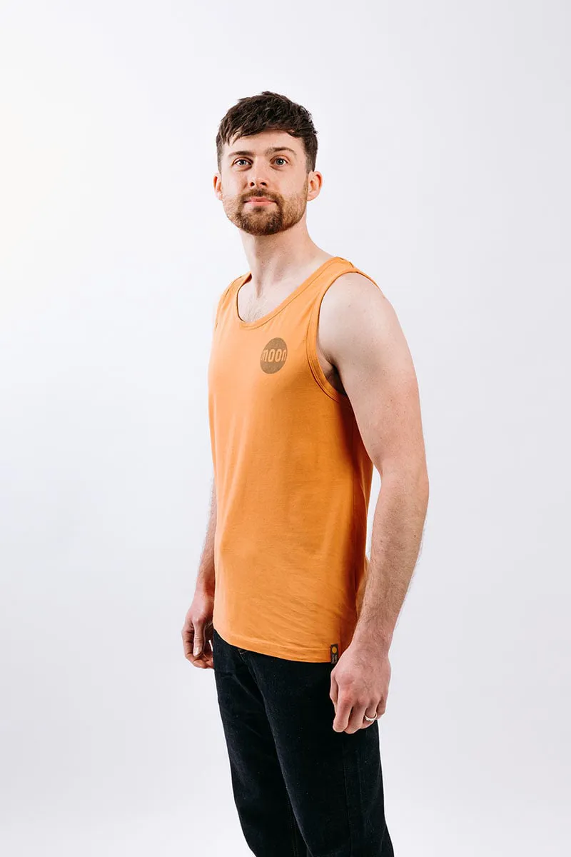 Moon Train Hard Climb Harder Men's Vest in Eco Orange-2