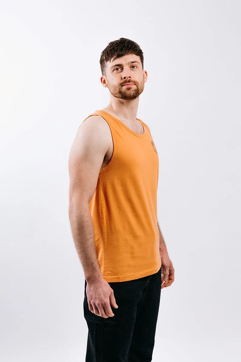 Moon Train Hard Climb Harder Men's Vest in Eco Orange-3
