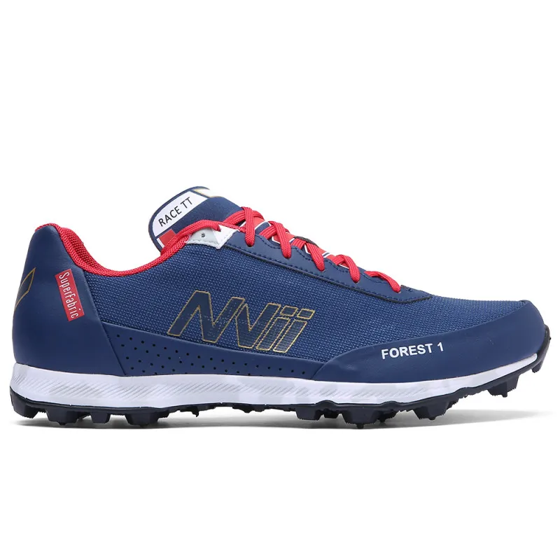 NVii Forest 1 Unisex Studded/Orienteering Shoe in Blue/Red/Gold