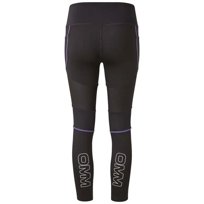 OMM Flash Winter Womens Trail Running Tight in Black/Purple-2