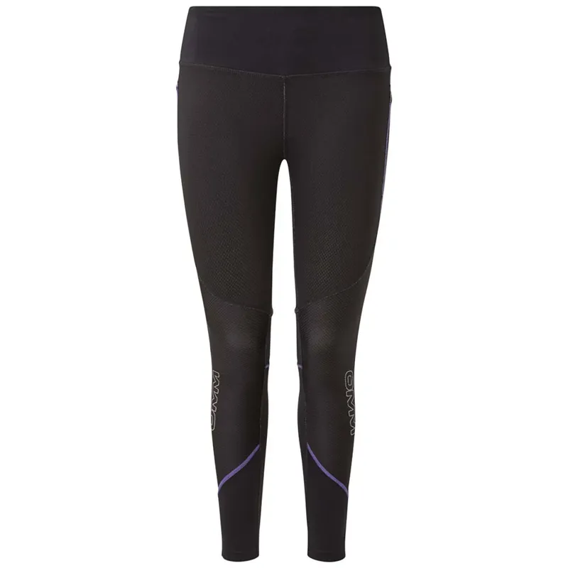 OMM Flash Winter Womens Trail Running Tight in Black/Purple-1