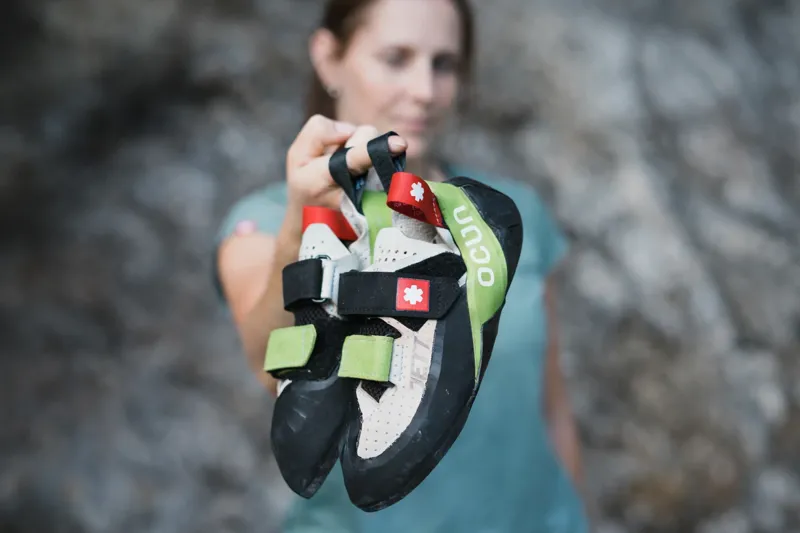 Ocun Jett QC Unisex Climbing Shoe in Grey/Green-5