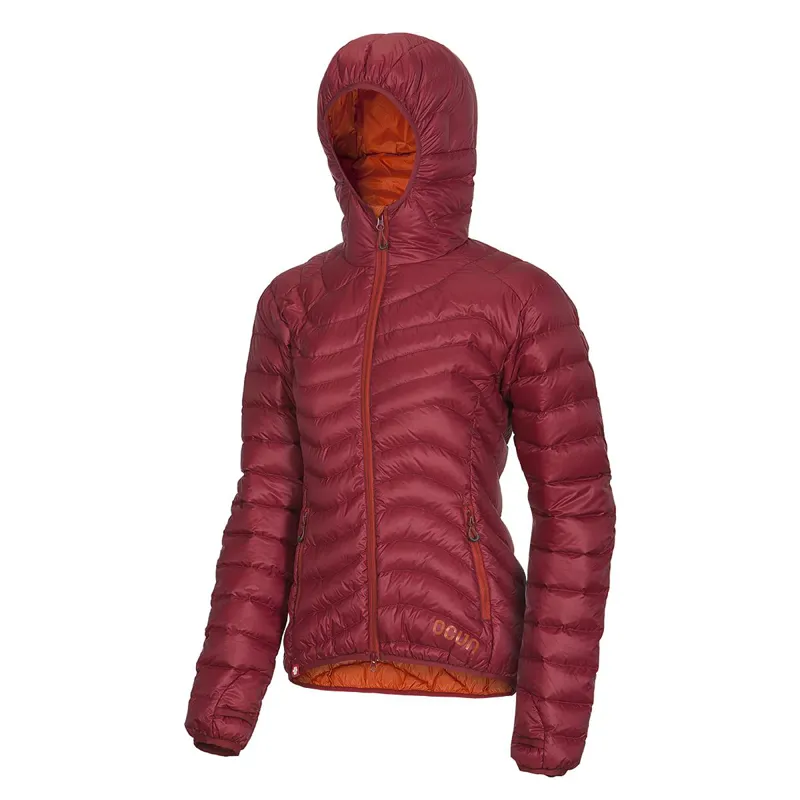 Ocun Women's Tsunami Down Jacket in Garnet Red/Rooibos Tea