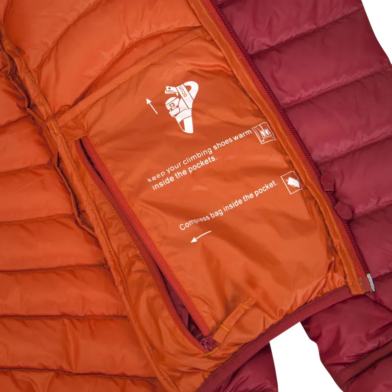 Ocun Women's Tsunami Down Jacket in Garnet Red/Rooibos Tea-4