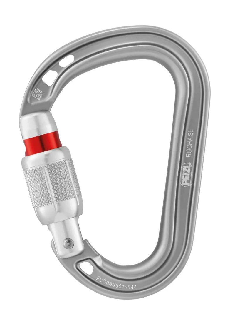 Petzl Rocha Screw-Lock Carabiner in Light Grey