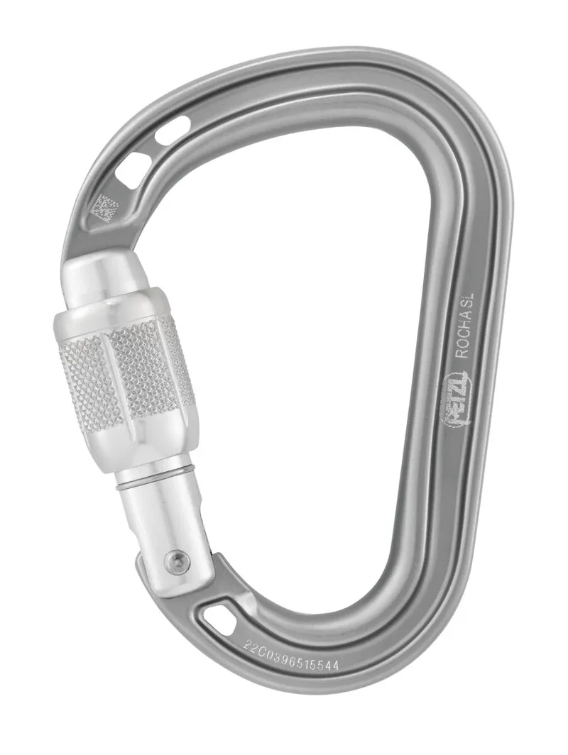 Petzl Rocha Screw-Lock Carabiner in Light Grey-1