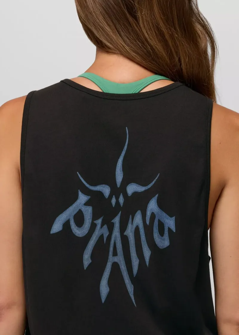 Prana Heritage Graphic Unisex Tank in Black-5