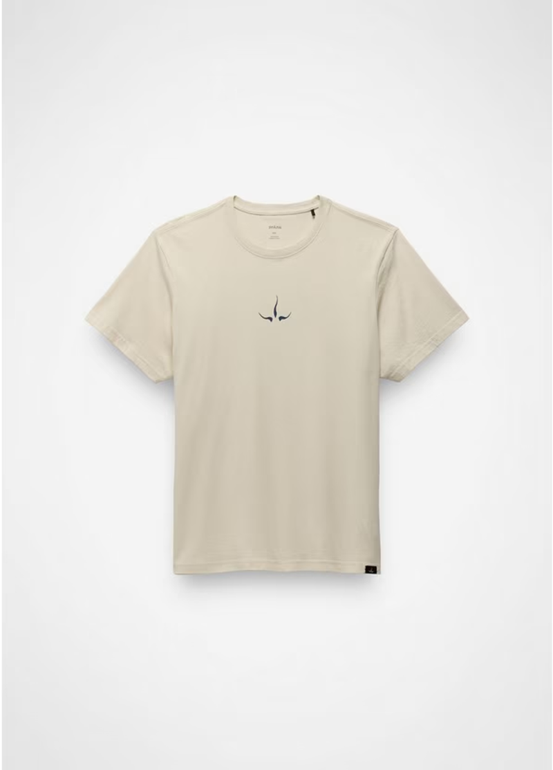 Prana Heritage Logo SS T-shirt in Beach Pebble