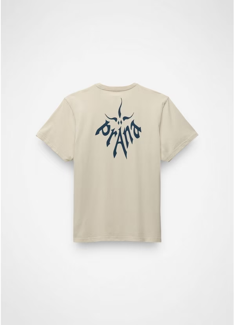 Prana Heritage Logo SS T-shirt in Beach Pebble-1