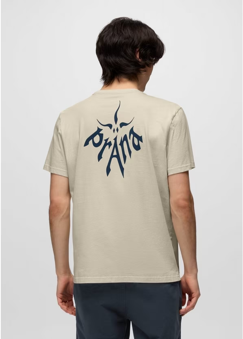 Prana Heritage Logo SS T-shirt in Beach Pebble-3