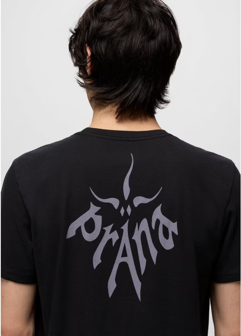 Prana Heritage Logo SS T-shirt in Black-3