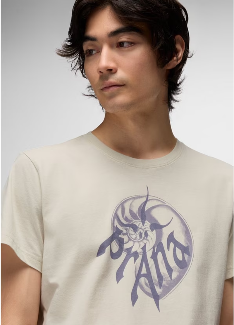 Prana Heritage Nautilus SS T-shirt in Beach Pebble-3