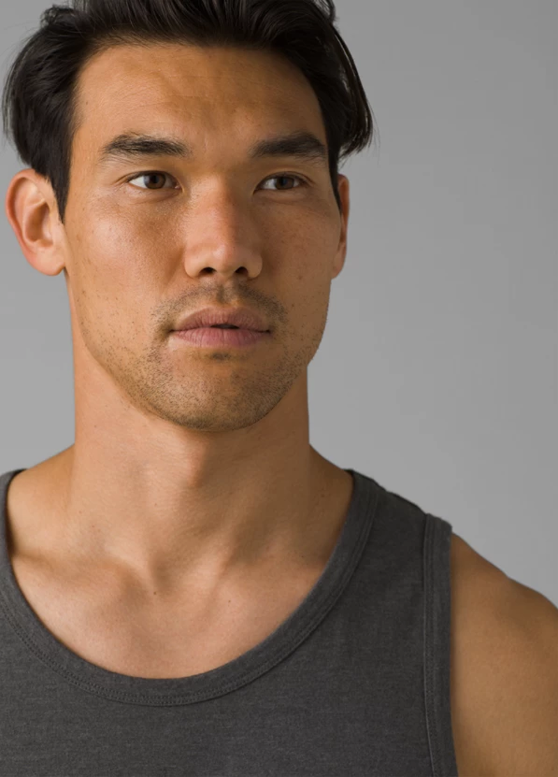 prAna Men's Tank Top in Charcoal Heather-3