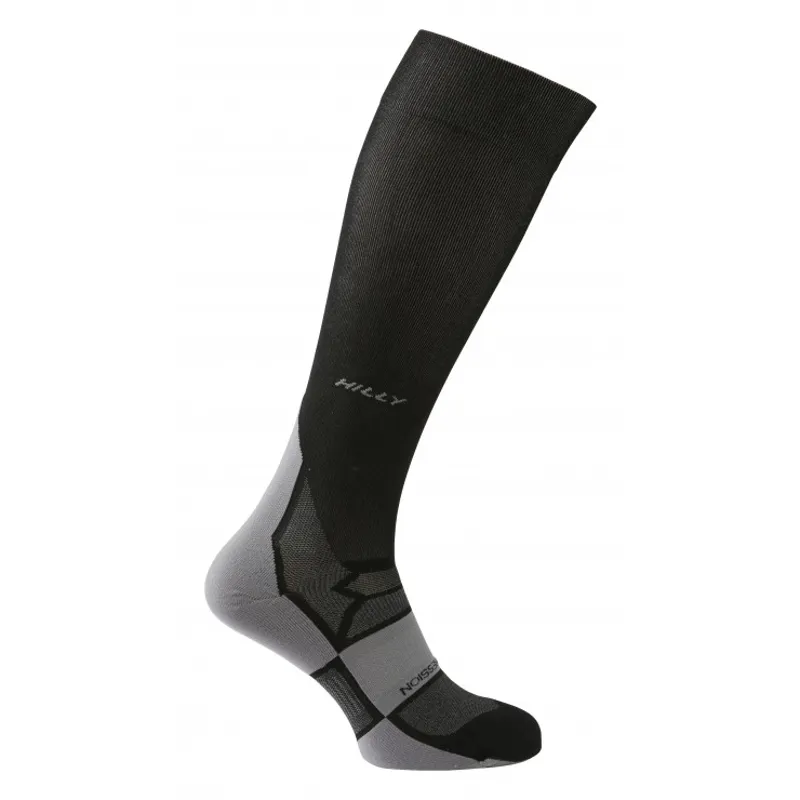 Hilly Pulse Compression Sock in Black/Grey